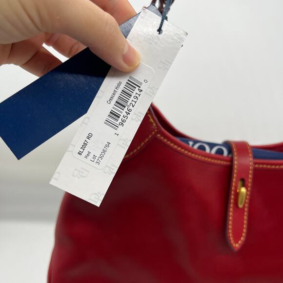 Dooney & Bourke Handbags Florentine Leather Crescent Hobo Bags Red - Picture 6 of 16